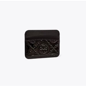 Tory Burch Black Patent Leather  Card Holder NEW